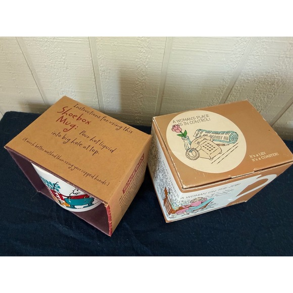 Vintage Hallmark Shoebox Fishing Is For Reel Men & Mug Mates Woman On The Job - Picture 6 of 7